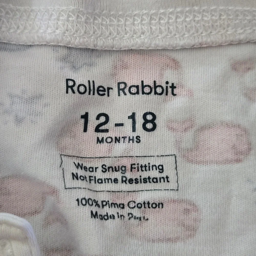 Roller Rabbit 12-18 Months Whale Print Pima Cotton Henley Pajama Top Red Blue